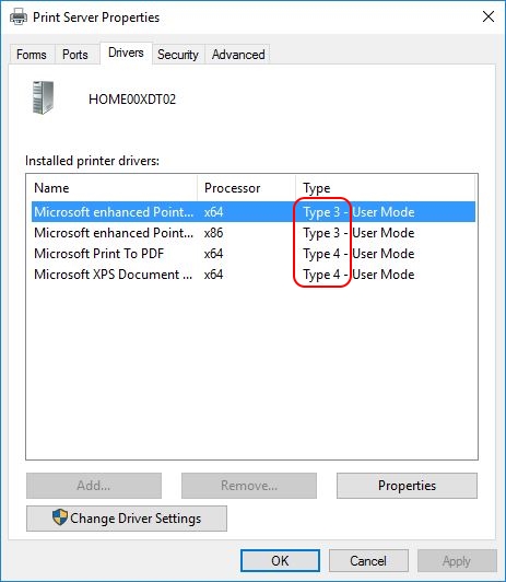 Printer Drivers Installation and Troubleshooting Guide - Print server properties driver version