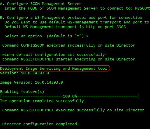 Citrix Director unattended installation - DirectorConfig.exe SCOM configuration