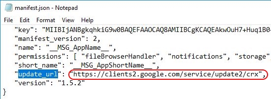 Deploying Google Chrome extensions using Group Policy - Extension manifest.json update URL