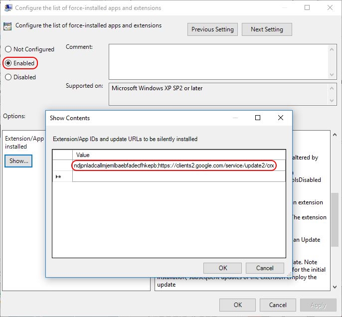 Deploying Google Chrome extensions using Group Policy - Group Policy configure extensions