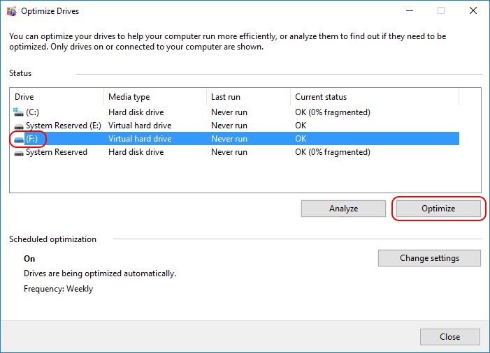 Automate VHD Offline Defrag for Citrix Provisioning Server - Computer Management defrag drive