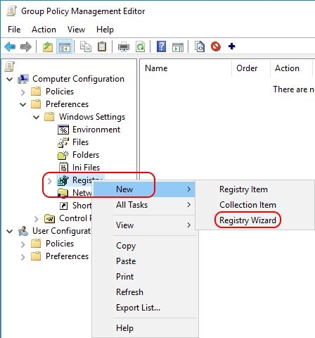 Configuring the time zone and code page with Group Policy - Group Policy Preference registry wizard
