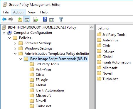 How to configure and run BIS-F in an SCCM task sequence - BIS-F Group Policies