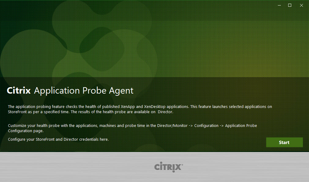 Citrix Application Probe Agent unattended installation - Screenshot Probe Agent wizard