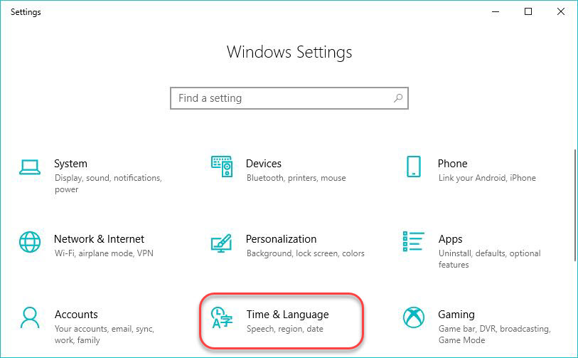 Managing Windows Languages and Language Packs - Start Menu - Settings - Time and Language