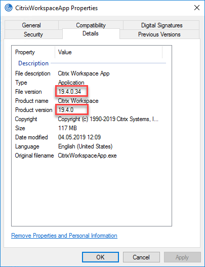 Citrix workspace 19.12