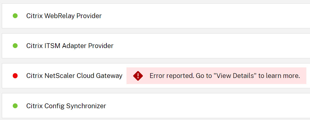 Citrix Netscaler Cloud Gateway Service error
